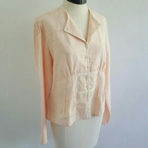 J. JILL pink linen blouse
